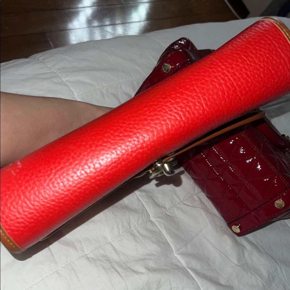 Dooney & Bourke Red and Tan Crossbody Bag - Picture 7 of 14